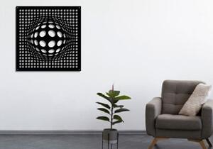 Nástěnná kovová dekorace Koule 3D 60 x 60 cm