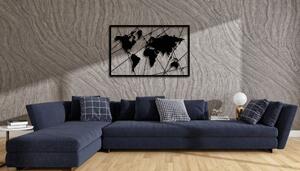 Kovová nástěnná dekorace Mapa světa 100 x 64 cm