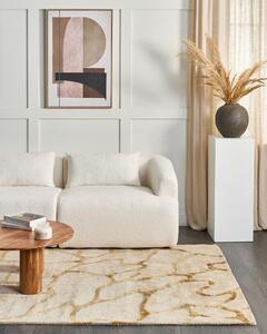 Viskózový koberec s geometrickým vzorem 160 x 230 cm béžový MAKOLA