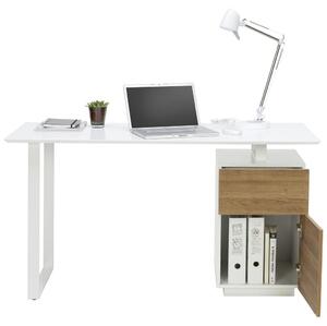 PSACÍ STŮL, bílá, barvy dubu, 140/60/76 cm Hom`in - Kancelářské stoly