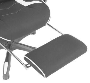HERNÍ ŽIDLE, vzhled kůže, mikrovlákno, netkaná textilie, černá, bílá Novel - Herní židle