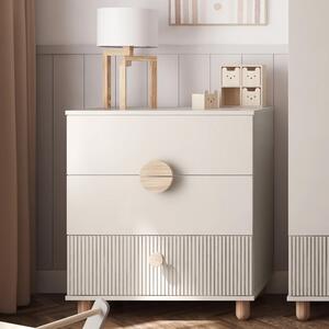 ZEE LOFT Komoda Kamírová 79,7 x 48 x 90,2 cm 3 Zásuvky MDF ela Plnovýsuv Zásuvek Nohy Z Bukového Deva Moderní Nábytek Do Obývacího Pokoje A Lonice