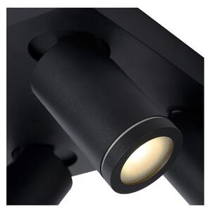 Lucide 09930/20/30 stropní bodové svítidlo 4x5W | LED GU10 | 2200K/3000K | 4x320lm | IP44 - žárovka je součástí balení, černá, nastavitelné, stmívatelné, CCT