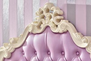 Manželská postel s roštem Comtesa 160x200cm - alabastr/fialová