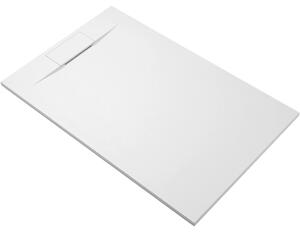 Sprchová vanička obdélníková Enzo - SMC/minerální kompozit - strukturovaná bílá matná - 100x80x3 cm
