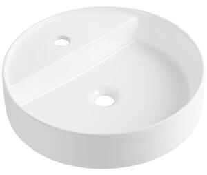 Umyvadlo keramické - na desku - Lario - bílá lesklá - Ø 45 cm