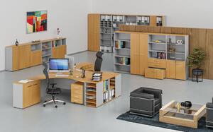 Rohová přístavba pro kancelářské pracovní stoly PRIMO, 800 mm, buk