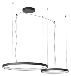 Redo Závěsné LED svítidlo ORION ø 500mm + 750mm, 98W Barva: Černá, Stmívání, řízení: TRIAC