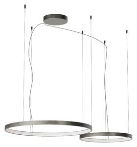 Redo Závěsné LED svítidlo ORION ø 500mm + 750mm, 98W Barva: Nikl, Stmívání, řízení: TRIAC