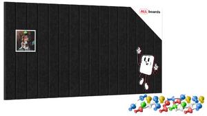 Filcové panely na zeď 80x40 cm černé, Z4_FELT40x20BLACK
