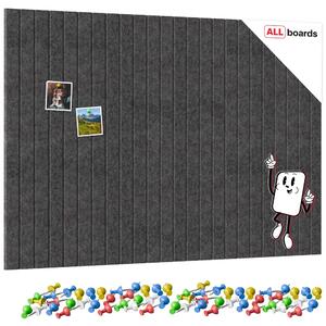 Filcové panely na zeď 120×80 cm tmavě šedé, Z12_FELT40x20DARK_GR