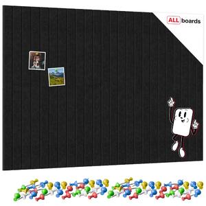 Filcové panely na zeď 120×80 cm černé, Z12_FELT40x20BLACK