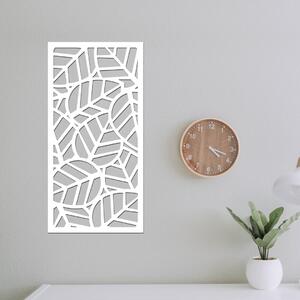 Dřevo života | Dřevěný dekorační panel LEAF II | Rozměry (cm): 20x40 | Barva: Bílá