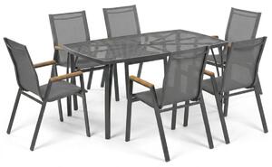 Vikio Zahradní jídelní kovový set pro 6 osob V126T antracit