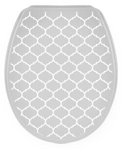 Erga Iris, toaletní WC sedátko z polypropylenu, šedá se vzorem Orient, ERG-07989