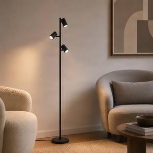 Lindby Stojací lampa Kardis, 3ramenná, antracitová, výška 157 cm, Černá, Obývací pokoj / jídelna, kov, Moderní