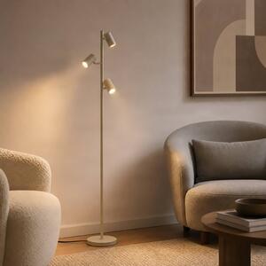 Lindby Stojací lampa Kardis, 3 žárovky, béžová, výška 157 cm, Krémová / jantar, Obývací pokoj / jídelna, kov, Moderní