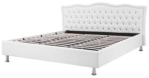 Manželská postel 180 cm MATH (s roštem a úl. prostorem) (bílá). 1007345