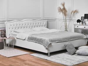 Manželská postel 180 cm MATH (s roštem a úl. prostorem) (bílá). 1007345