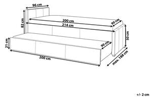 Rozkládací postel 90 cm MERMAID (s roštem) (šedá). 1007334