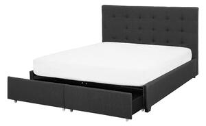 Manželská postel 140 cm ROLLA (s roštem a úl. prostorem) (tmavě šedá). 1007486