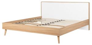 Manželská postel 160 cm SERVI (s roštem a LED osvětlením) (světlé dřevo). 1007524