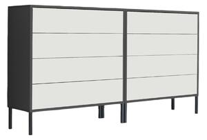 ŠIROKÁ KOMODA, antracitová, bílá, 158/86/33 cm MID.YOU - Komody na nožičkách, Online Only