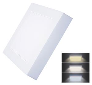 SOLIGHT LED mini panel CCT, přisazený, 12W, 900lm, 3000K, 4000K, 6000K, čtvercový bílý