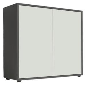 KOMODA, antracitová, bílá, 79/73/33 cm MID.YOU - Široké komody, Online Only