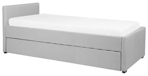 Jednolůžková postel 90 cm MERMAID (polyester) (šedá) (s roštem). 1018524
