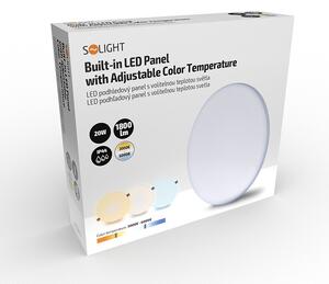 SOLIGHT LED podhledové svítidlo CCT, IP44, 20W, 1800lm, 3000K, 4000K, 6000K, kruhové bílé