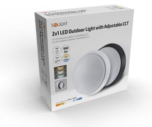 SOLIGHT LED venkovní osvětlení s nastavitelnou CCT, 12W, 900lm, 22cm, 2v1 - bílý a černý kryt
