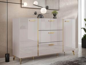 Komoda Rostiw 150 2D3SZ, Barva: kašmír / kašmírový lesk + zlatá Mirjan24 5903211401657