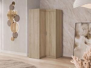Rohová šatní skříň Melen 2D, Barva: dub sonoma Mirjan24 5903211403651
