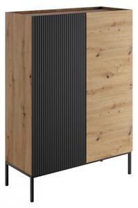 Komoda Zulek 100 2D, Barva: dub artisan / dub artisan + černá Mirjan24 5903211407529