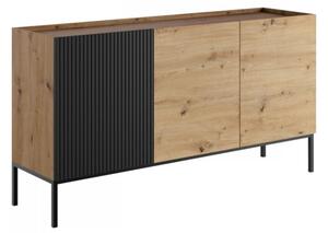 Komoda Zulek 150 3D, Barva: dub artisan / dub artisan + černá Mirjan24 5903211407543