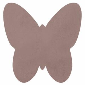 Koberec protiskluzový SHAPE 3150 Motýl Shaggy - špinavě růžový plyš