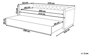 Rozkládací postel 80 cm LISABON (s roštem) (tmavě šedá). 1022720