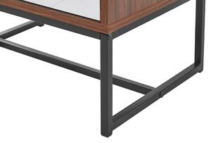 Noční stolek NAVVEA (tmavé dřevo + bílá). 1023365