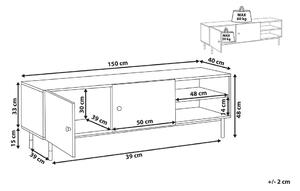 TV stolek/skříňka ALABI (světlé dřevo + černá). 1023515