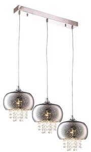 Závěsné svítidlo Starlight, 3x krystalky/chromové skleněné stínítko, ch