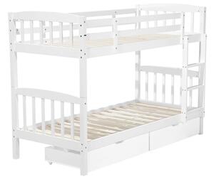 Patrová postel 90 cm REWIND (bílá) (s roštem a úl. prostorem). 1026684
