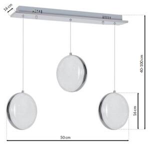 Závěsné LED svítidlo Lira, 3x LED 27w, 4000k, ch