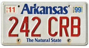 Americká SPZ Arkansas White 242 CRB
