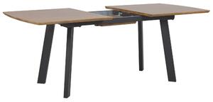 Jídelní stůl SALVIDO (tmavé dřevo + černá) (pro 6 až 8 osob). 1026753