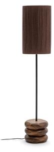 Stojací lampa z masivu akácie v tmavě přírodní barvě (výška 147 cm) Kor – Kave Home
