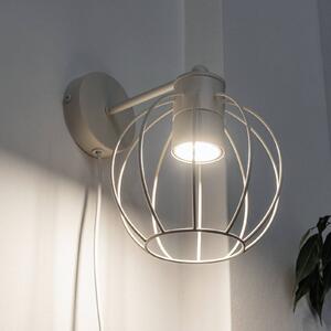 STARLIGHT nástěnné svítidlo, krémově bílé 1 světlo Ø 18 cm kovová zástrčka