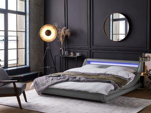 Manželská postel 140 cm AVENUE (s roštem a LED osvětlením) (šedá). 1007151