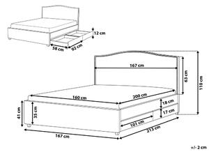 Manželská postel 160 cm MONTHY (s roštem a úl. prostorem) (béžová). 1007377