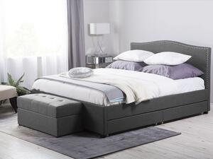 Manželská postel 160 cm MONTHY (s roštem, úl. prostorem a LED osvětlením) (tmavě šedá). 1022971